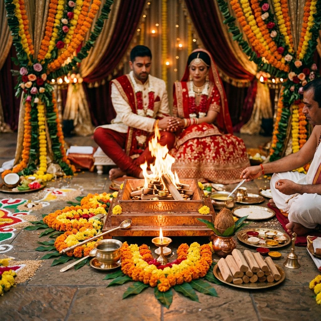 Preparing the Agni Sakshi Fire: Samagri, Wood, and Mandap Safety